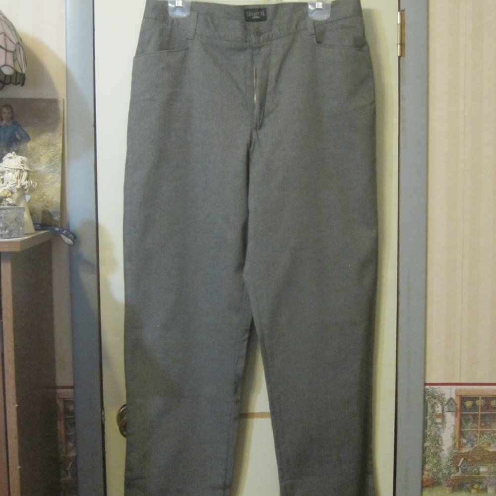 Women's Riders Stretch Gray Casual Pants Size 14L